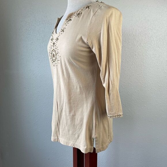 Style and Co. Three Quarter Sleeve V-Neck Top Size L EUC - Picture 3 of 8